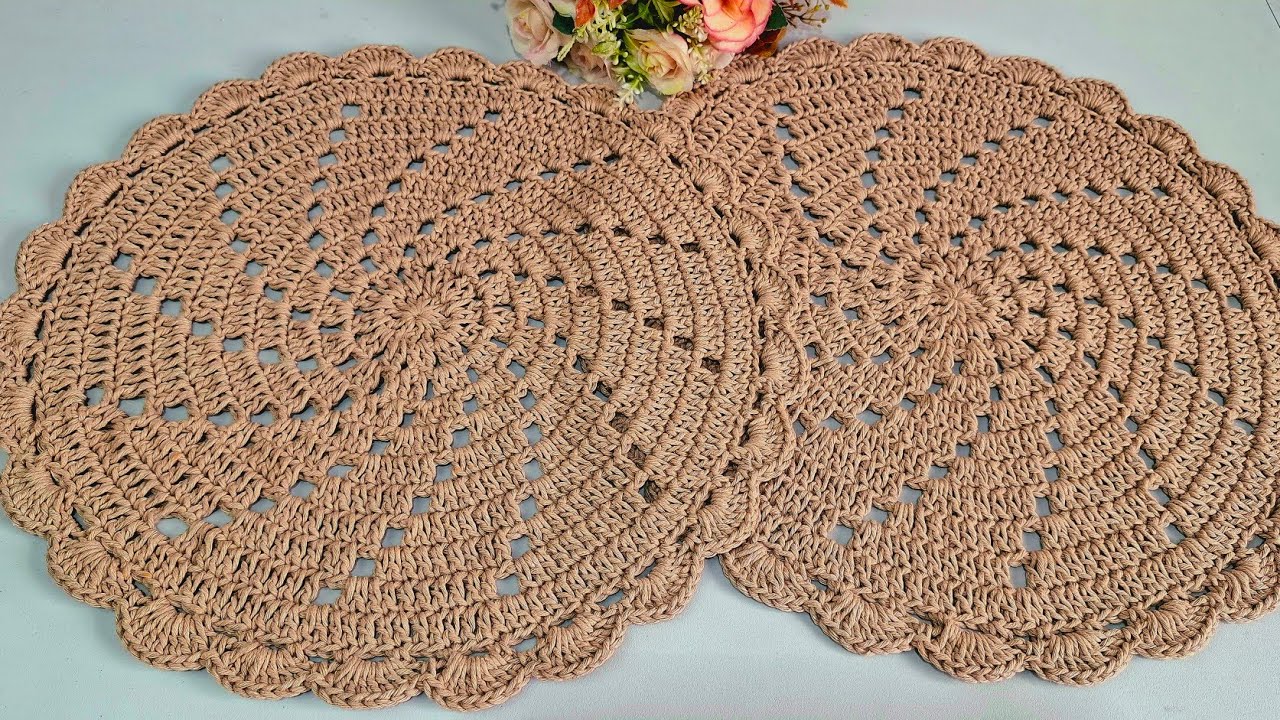 SOUSPLA EM CROCHÊ ESPIRAL FÁCIL !! #crochetandocomnana #sousplat #mesaposta #suplaespiral