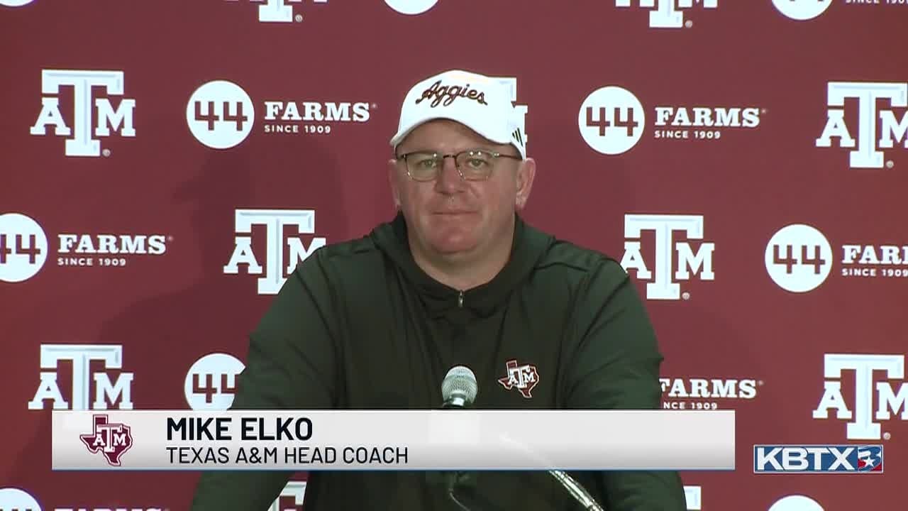 Texas A&M's Mike Elko talks transfer portal editions, coaching hires in offseason availability