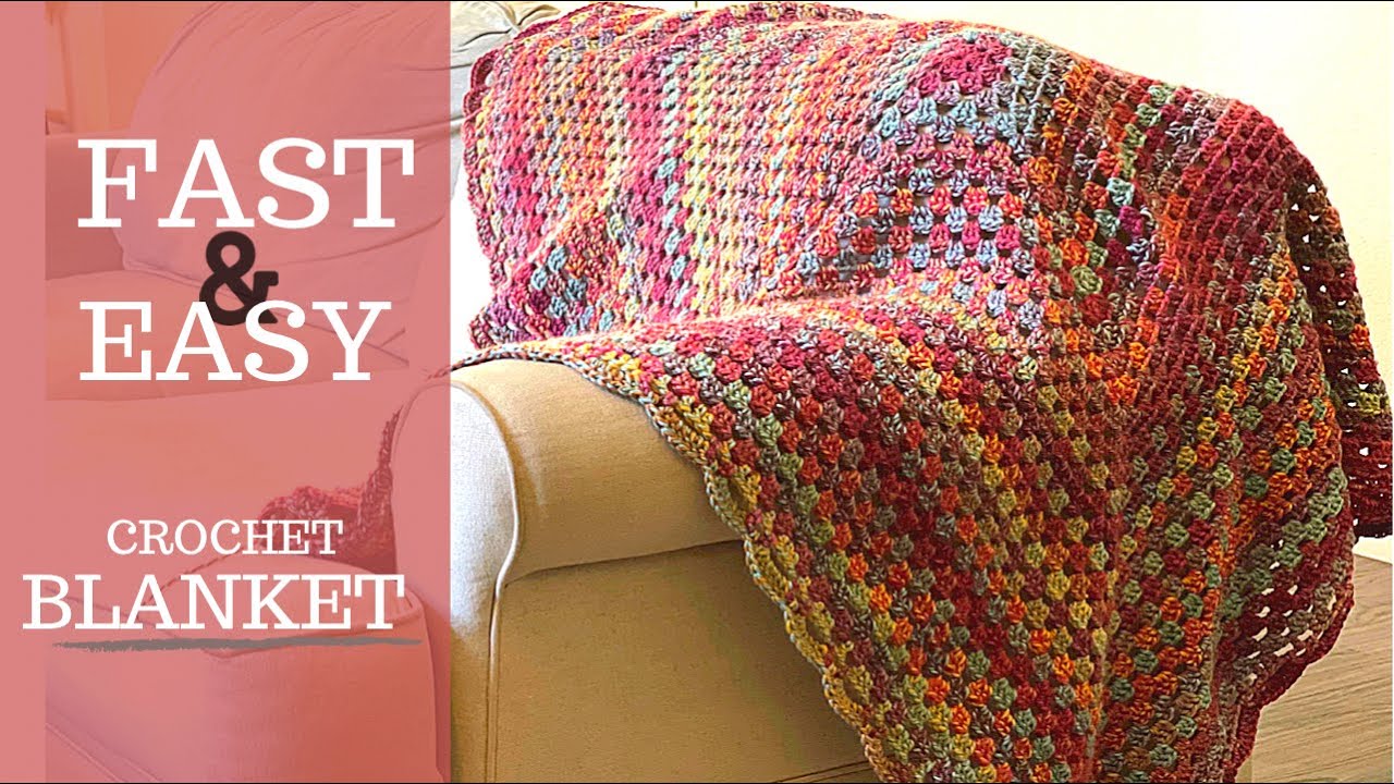 LEFT HANDED FAST and EASY Crochet Blanket: Beginner Friendly Sunset Boho Granny Square Throw Blanket