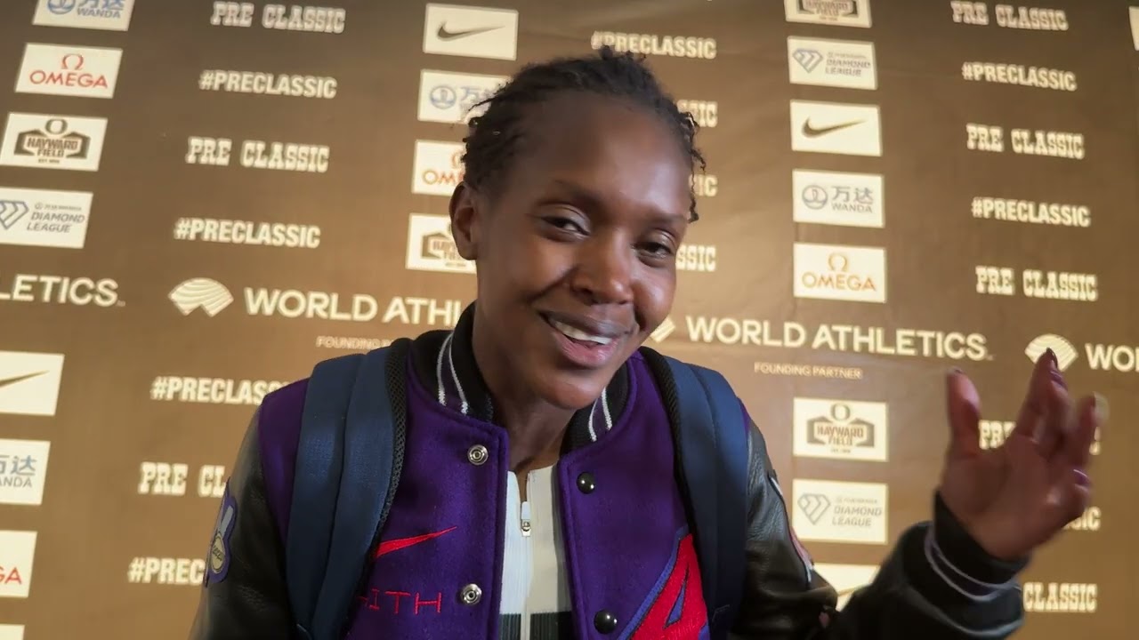 FAITH KIPYEGON AFTER BREAKING THE 1500M WORLD RECORD IN 3:48.68