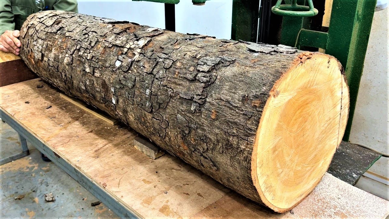 Wood Turning - The Creative Mind Of A Carpenter Makes Wonderful Works From Round Tree Wood Trunks