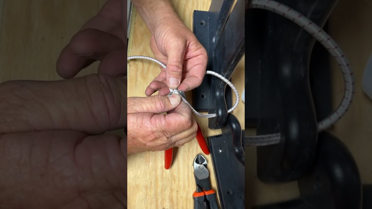 Replacing elastic straps for rod holders under gunnel of boat..