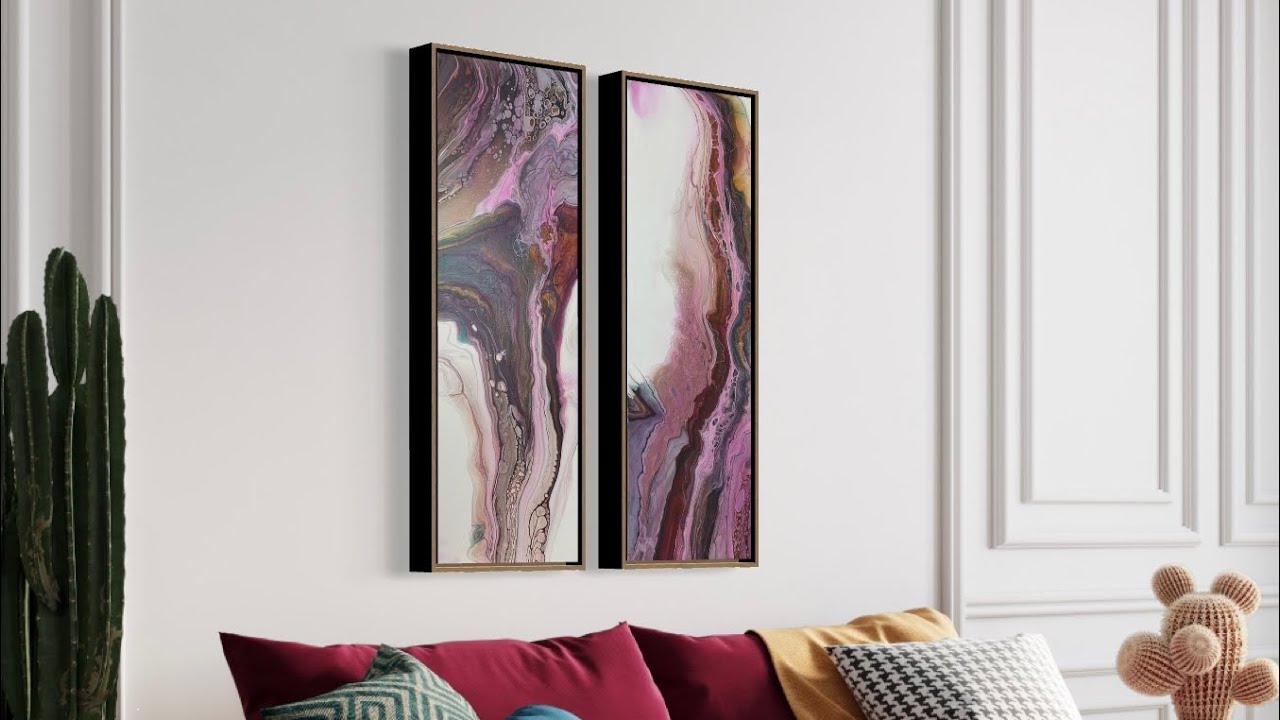Fluid Art Diptych | Pink and Metallics!   Art Expression ✨