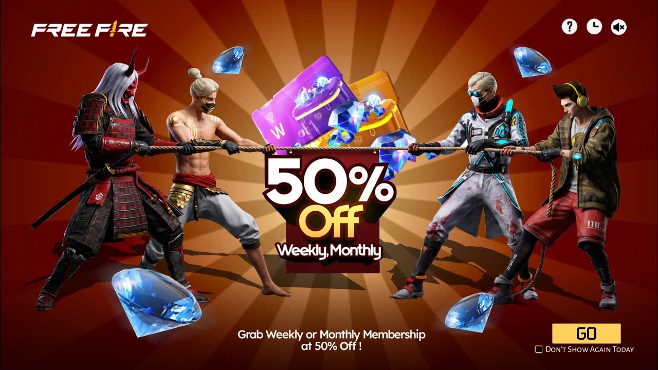 Monthly Membership 50% Off Confirm Date |New Event Free Fire Bangladesh Server| Free Fire New Event