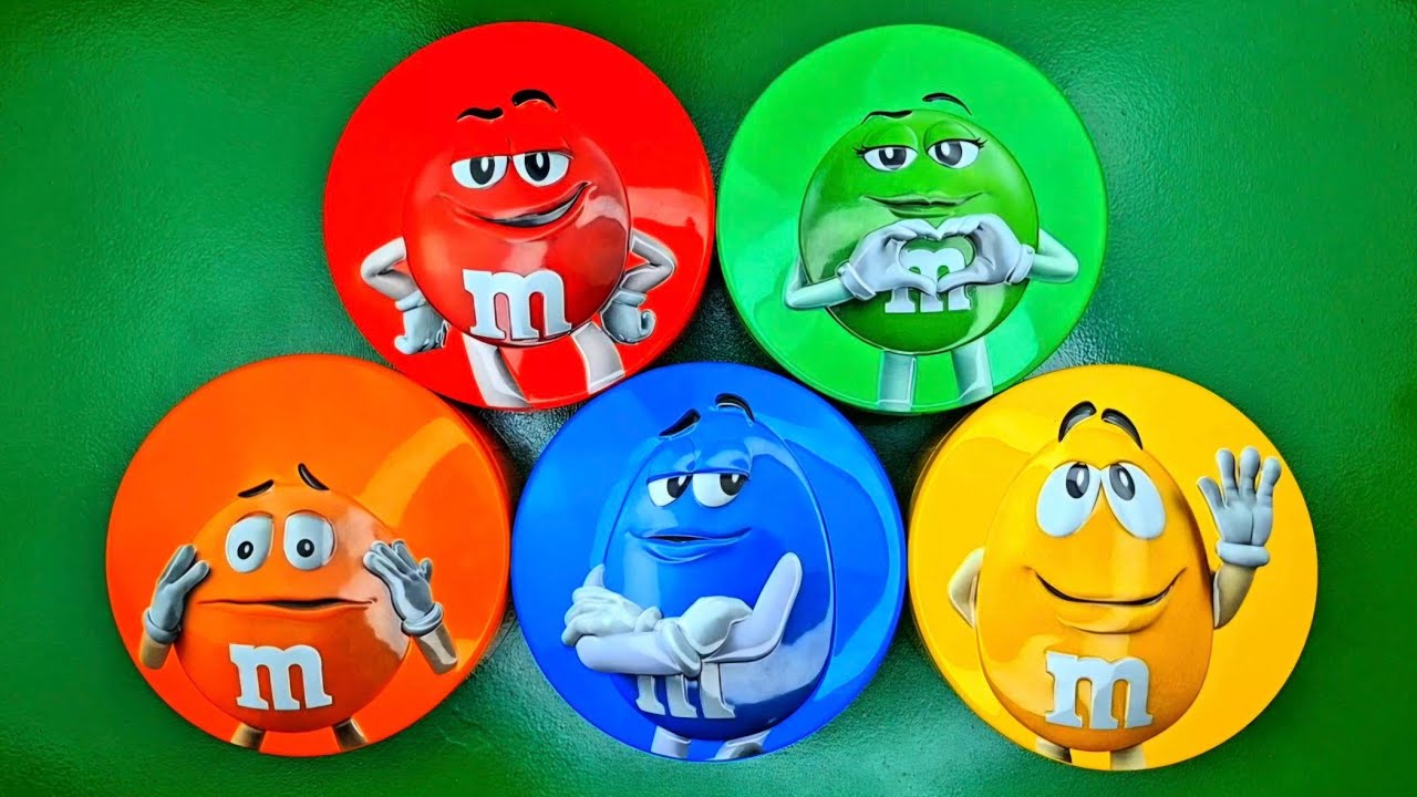 Minutes Satisfying with Rainbow M&M'S Candy Unpacking From Glossy Containers ASMR Beads Surprise6 г.