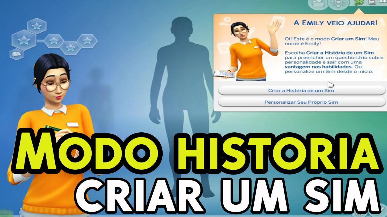Como Criar um Sim no modo Hist&oacute;ria no The Sims 4