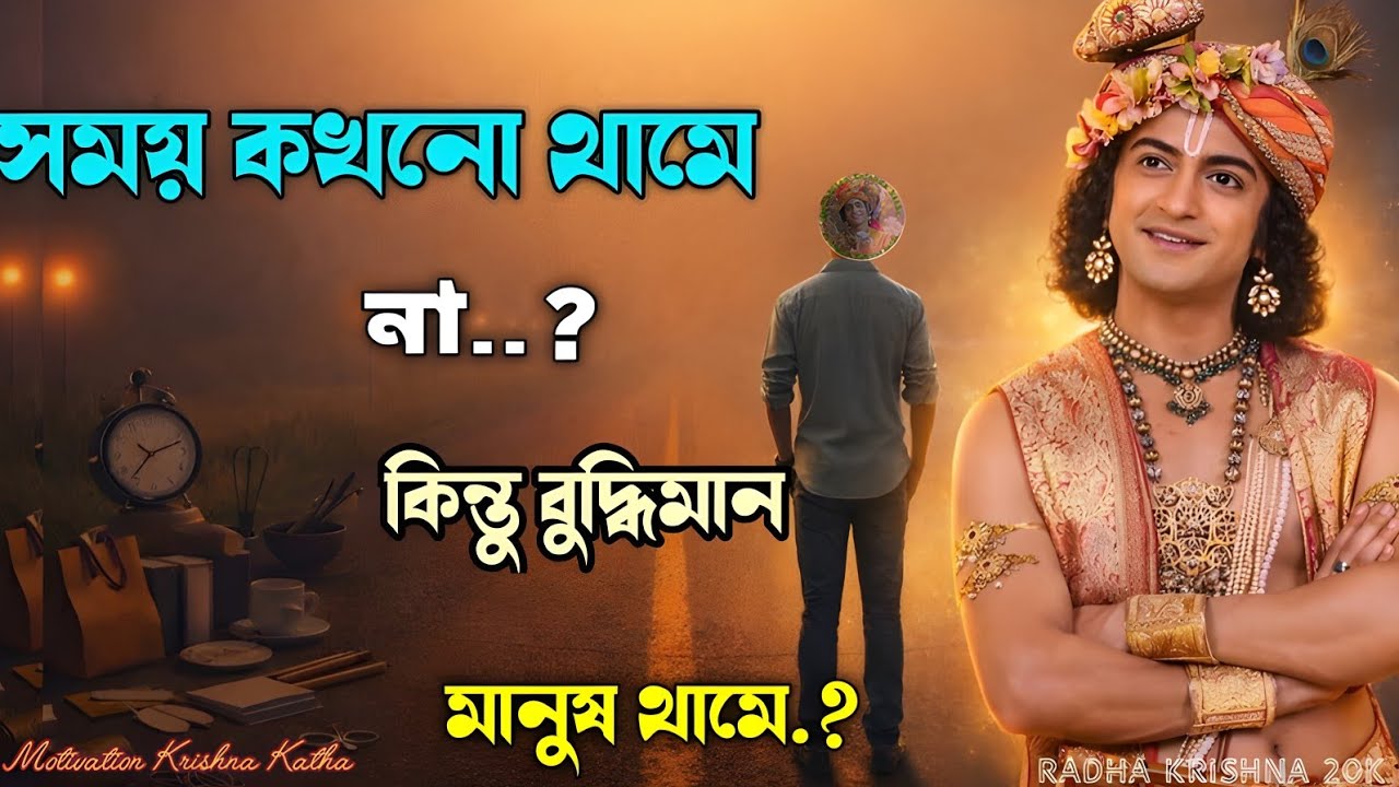 সময় কখনো থামেনা। বন্ধুবান মানুষ থামে ভগবান শ্রীকৃষ্ণের এই অমৃত বাণীতে। Shrimad Bhagavad Gita bani