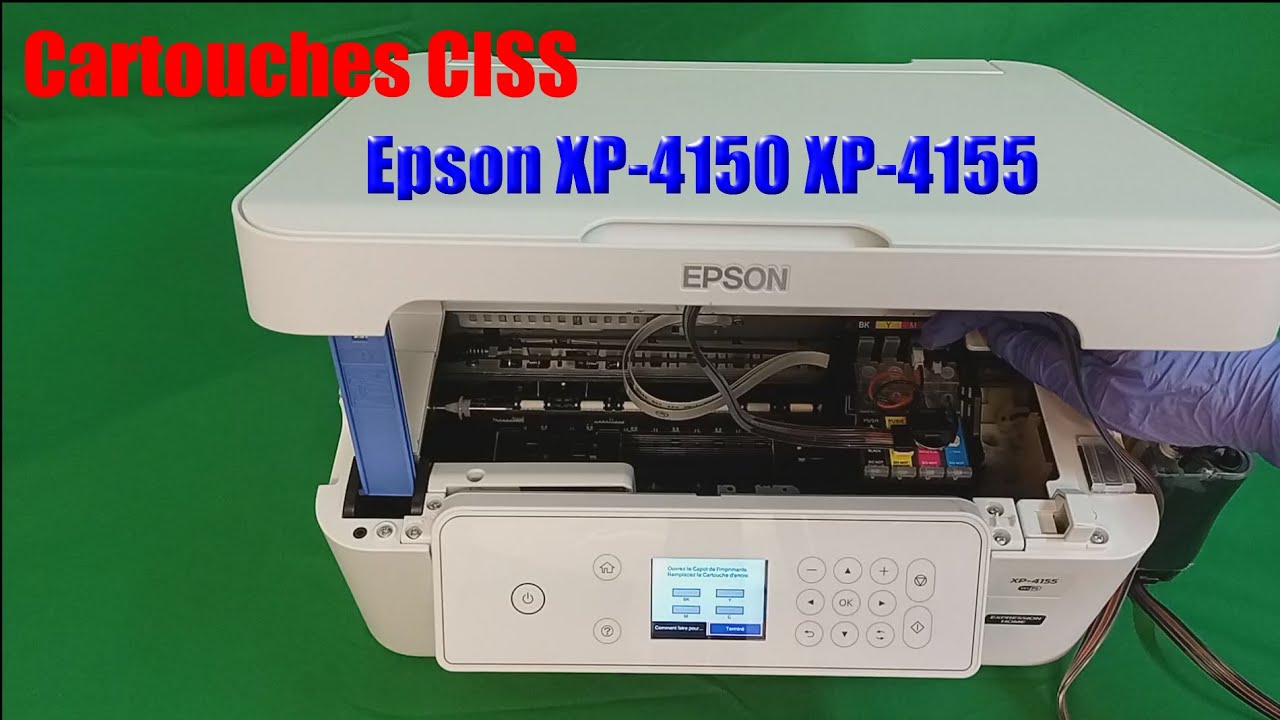 CISS Système d'encrage en continu pour Epson XP-4150 XP-4155 Installation réinitialisation la puce.