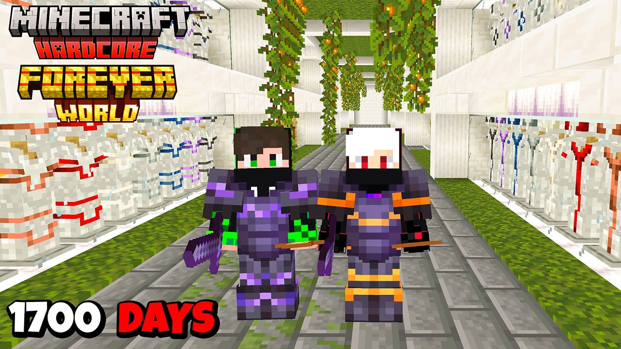 We Survived 1700 Days In Forever World In Minecraft Hardcore !