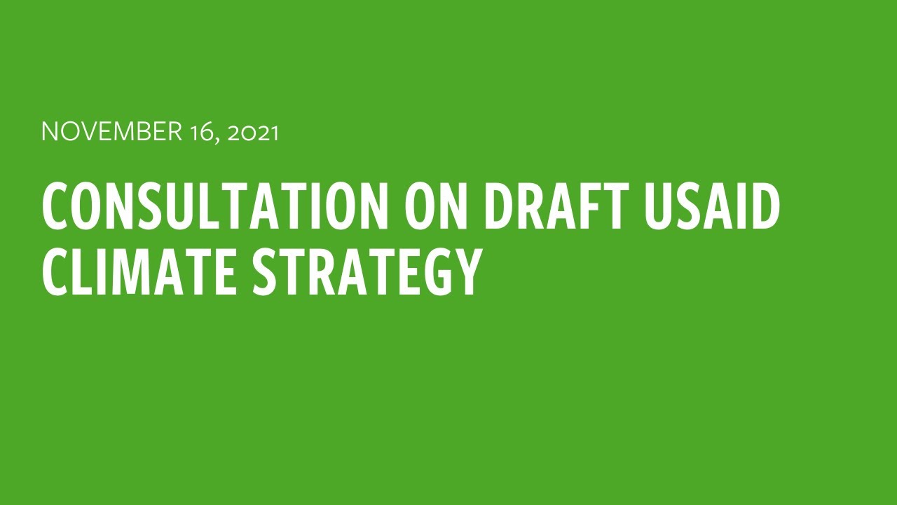 NGO Community Consultation on Draft USAID Climate Strategy