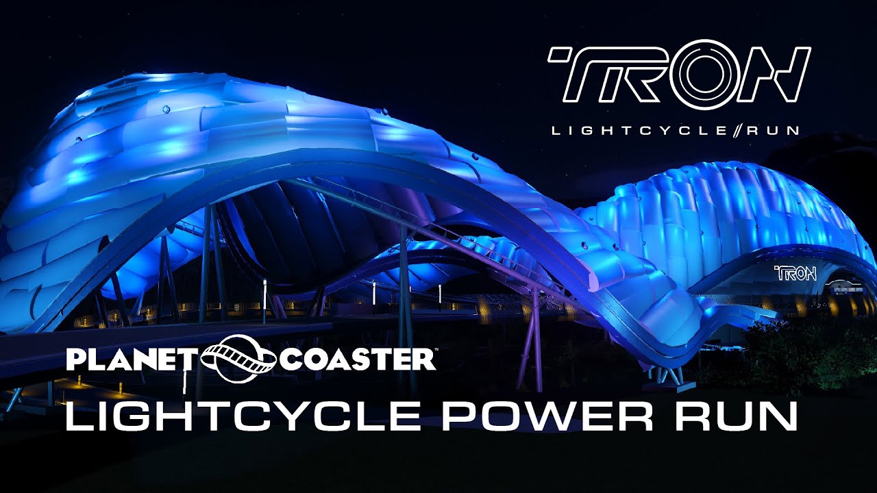 TRON Lightcycle Power Run showcase | Planet Coaster | Cinematics &  Onride POV