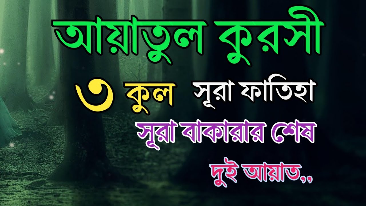 সকল বিপদ থেকে মুক্তির জন্য শুনুন | ৩ কুল, আয়াতুল কুরসী, সূরা ফাতিহা ও সূরা বাকারার শেষ দুই আয়াত |