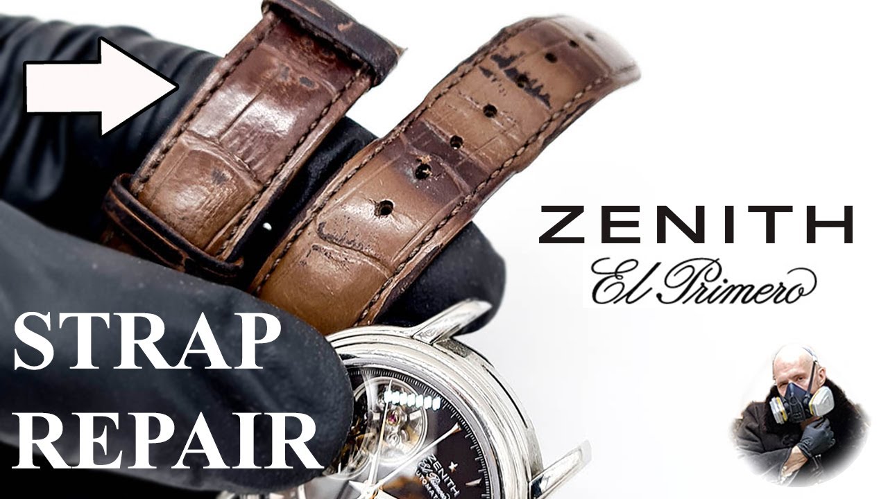 ASMR ZENITH WATCH leather strap repair restoration