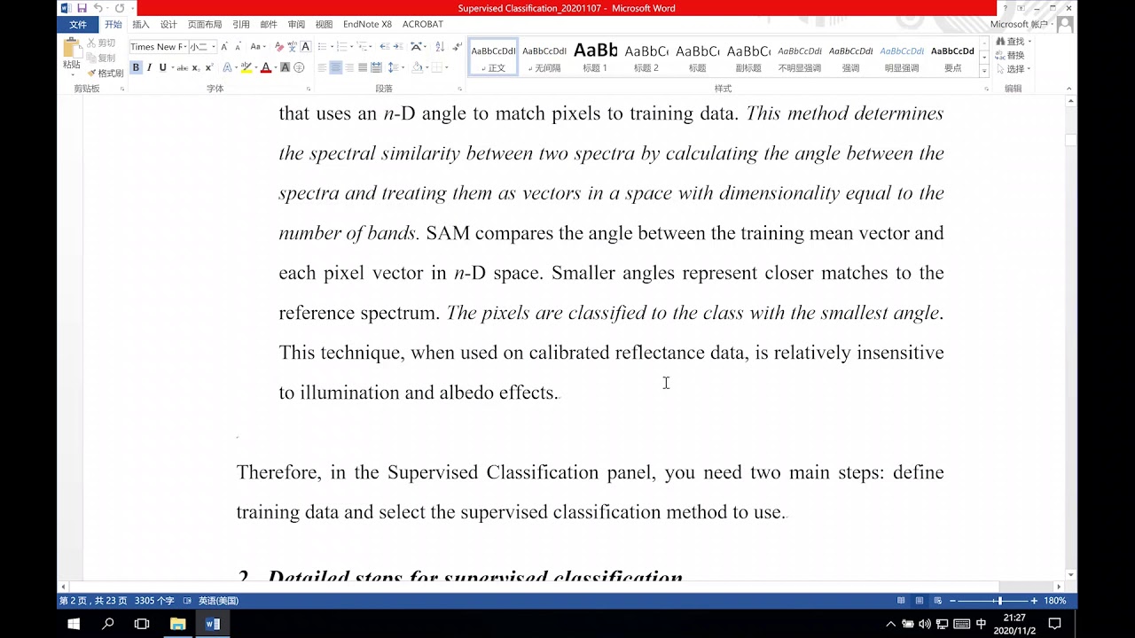 Supervised Classfication using ENVI Image processsing
