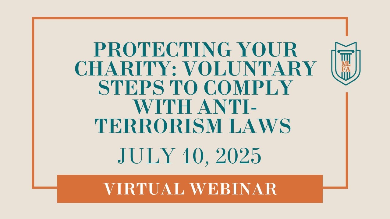 Protecting Your Charity:  Voluntary Steps to Comply with Anti-Terrorism Laws