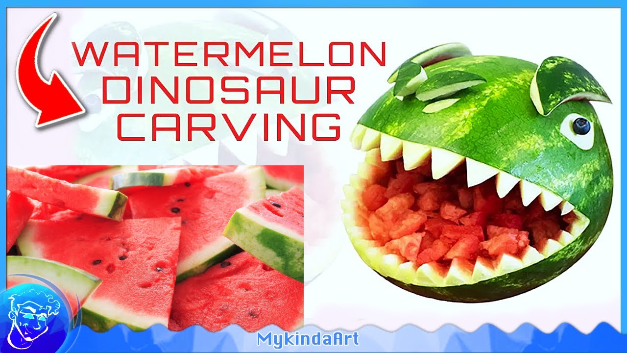 Watermelon Carving - Creative Food Ideas | Dinosaur fruit carving