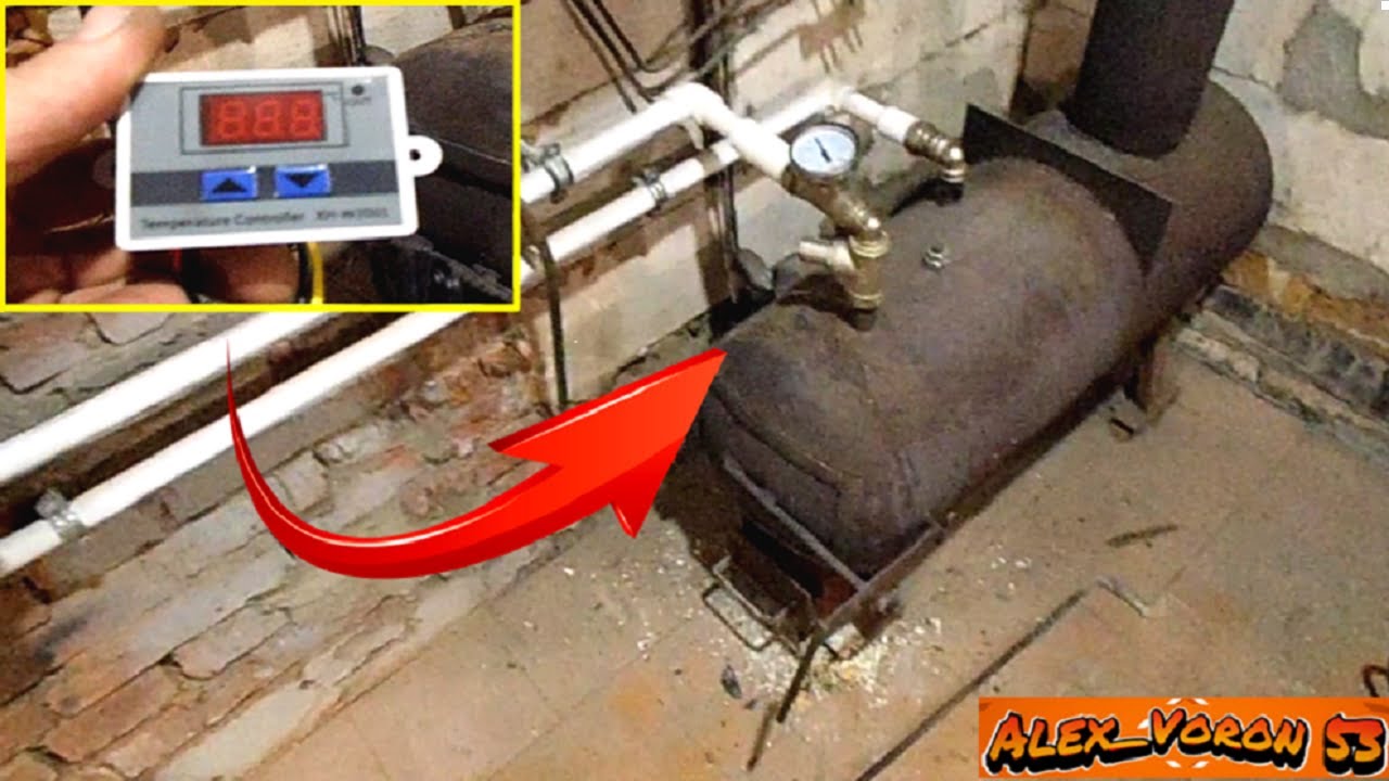 ТЕПЛООБМЕННИК В ПЕЧЬ из ГАЗОВОГО БАЛЛОНА греет ТЕПЛЫЙ ПОЛ!!! HEAT EXCHANGER IN THE FURNACE