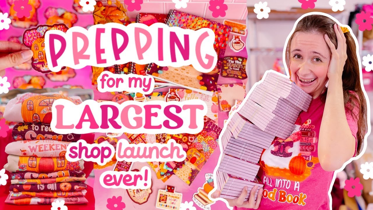 Prepping for my LARGEST Shop Launch of the Year! 😅 SMALL BUSINESS STUDIO VLOG 💖