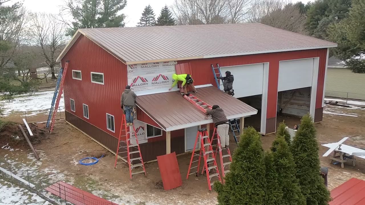 Pole Barn Build Timelapse Video 36 x 48 in Michigan