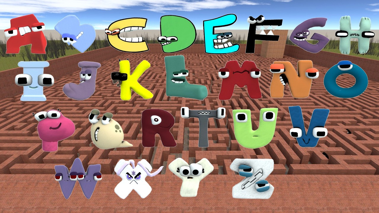 Spartan Kicking ALL ALPHABET LORE FAMILY IN THE MAZE – Garry’s Mod!