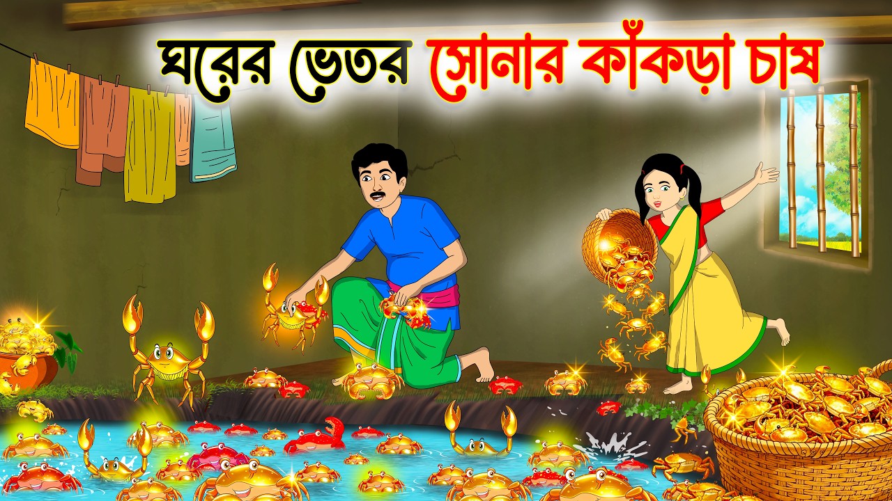 ঘরের ভেতর সোনার কাঁকড়া চাষ | Bengali Fairy Talses Cartoon | Rupkothar Bangla Golpo | Thakumar Jhuli