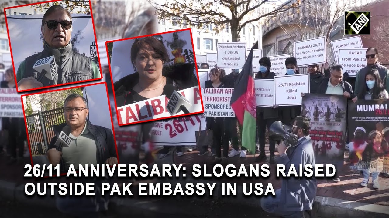 26/11 anniversary: Slogans raised outside Pakistan&rsquo;s Embassy in Washington DC
