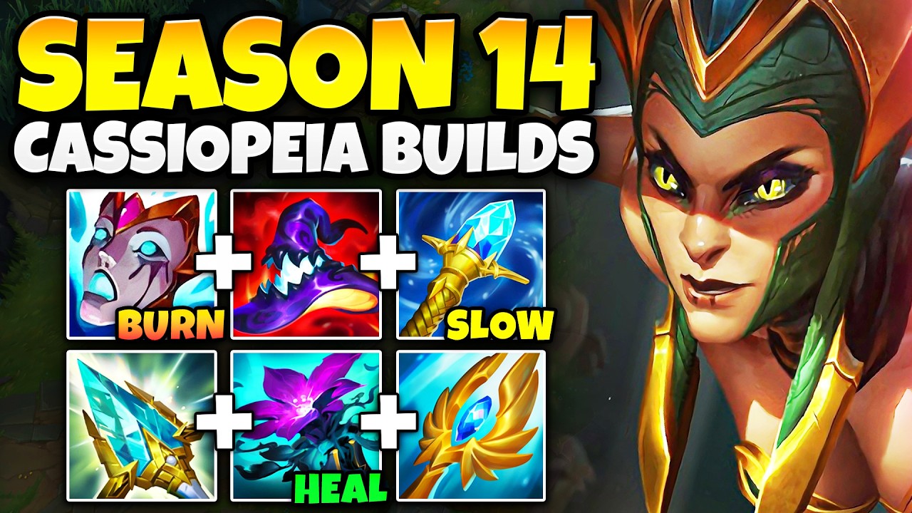 TRYING EVERY CASSIOPEIA BUILD POSSIBLE FOR SEASON 14! (THE SNAKE MOVIE)