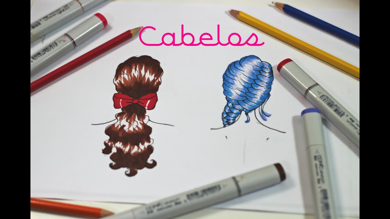 TUTORIAL Como Desenhar + Pintar Cabelos de Costas