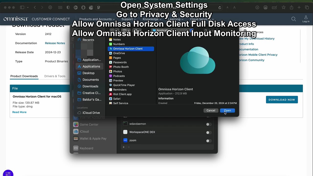 Install Omnissa Horizon Client and Connect to VLAB on macOS