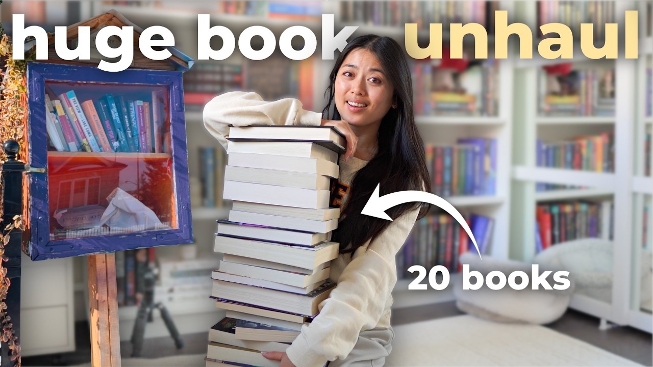HUGE BOOK UNHAUL 📚 *20 books* & little free library tour 💕