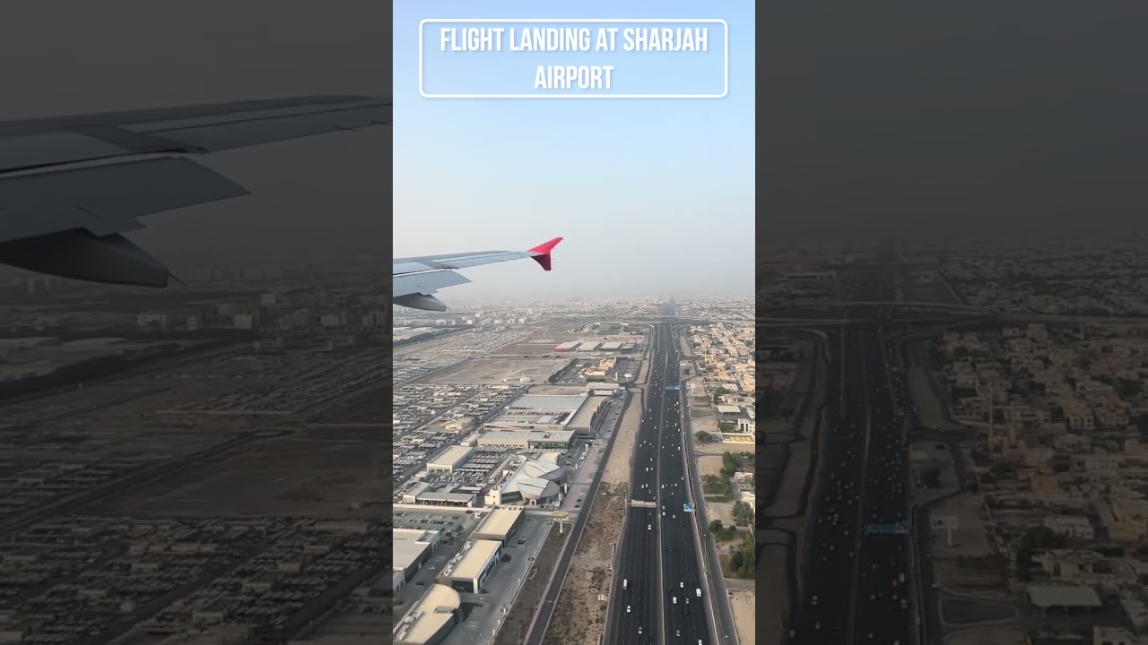Flight landing at Sharjah International Airport | 4K