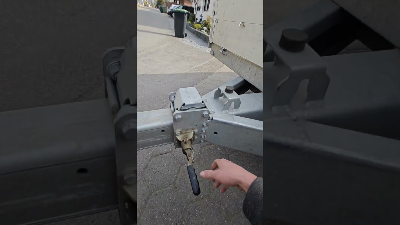 Wie man den  Langholz Anh&auml;nger von Schmid  Fahrzeugbau von 9 auf 4,5 m zusammenschiebt. #howto #tip