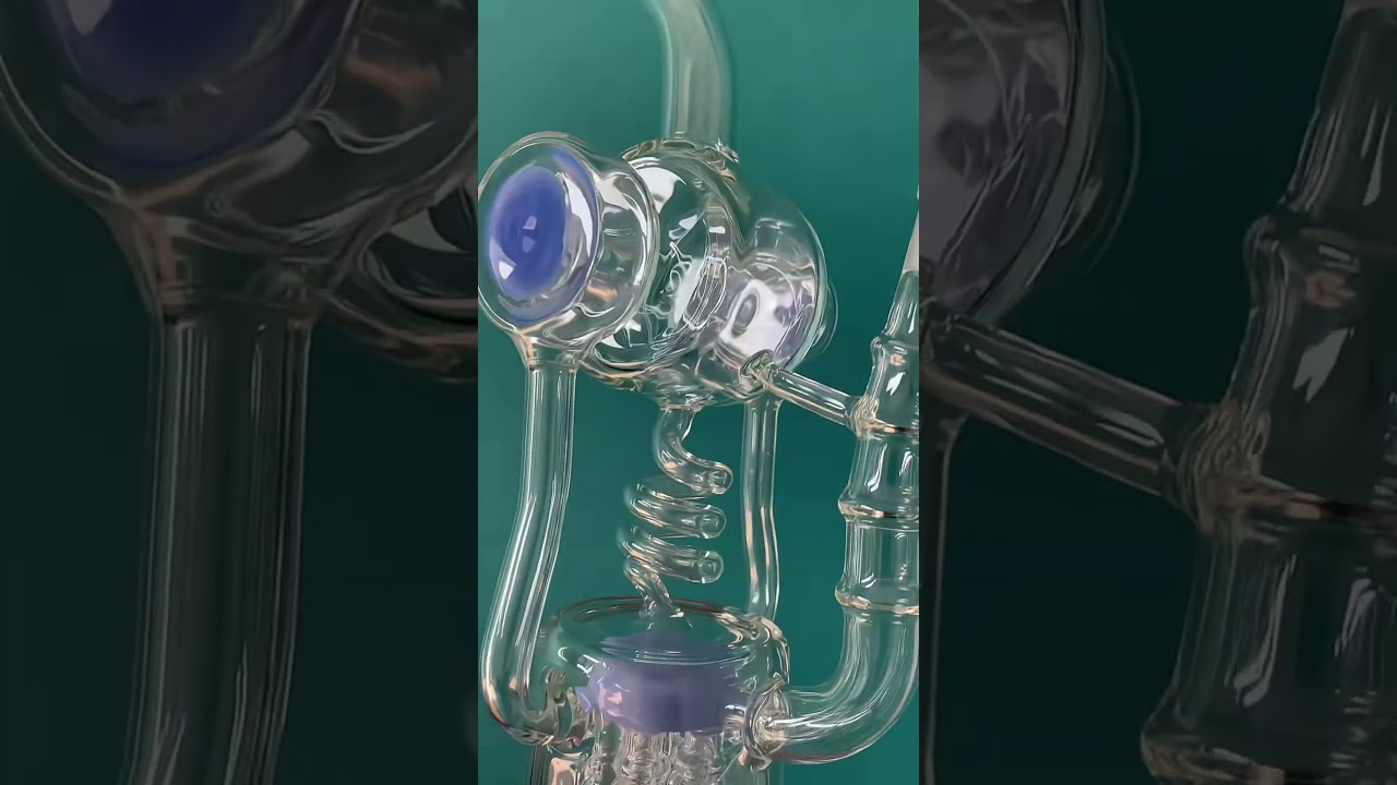 14&Prime; Spiral Coil Triple Tube Scientific Glass Recycler Bong