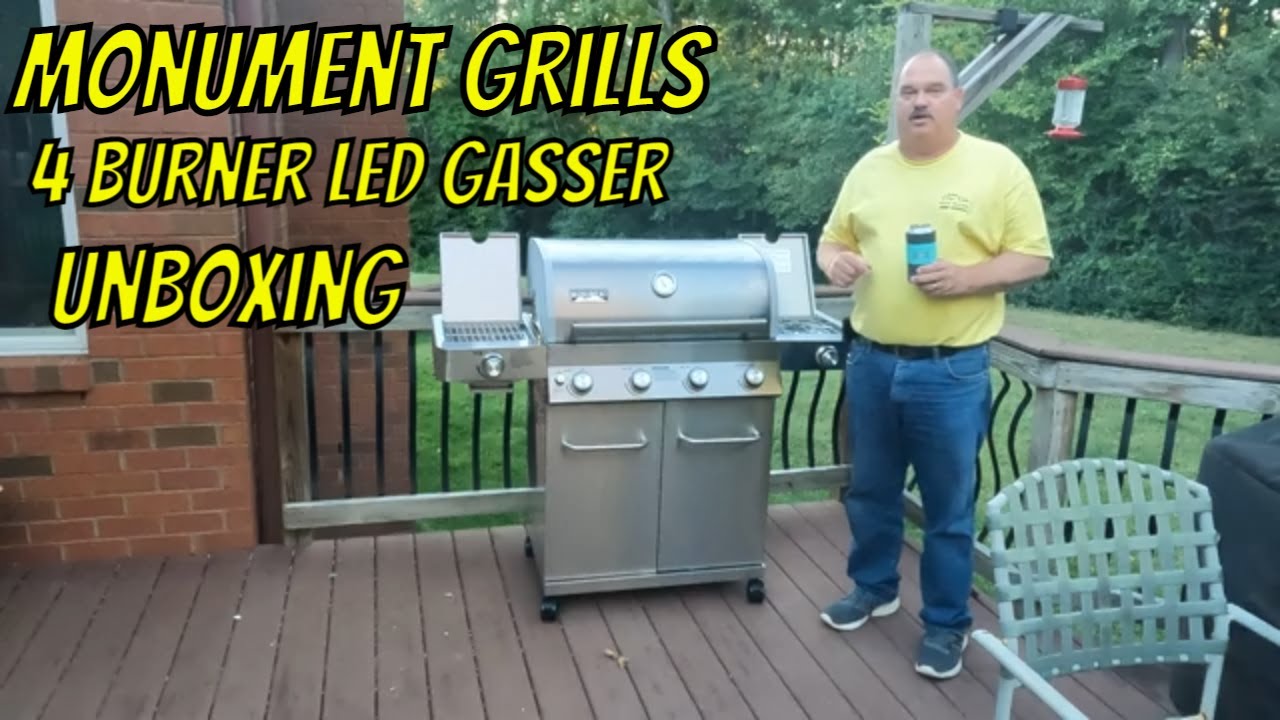 Monument Grills 4 burner LED Gasser Unboxing and First Impressions