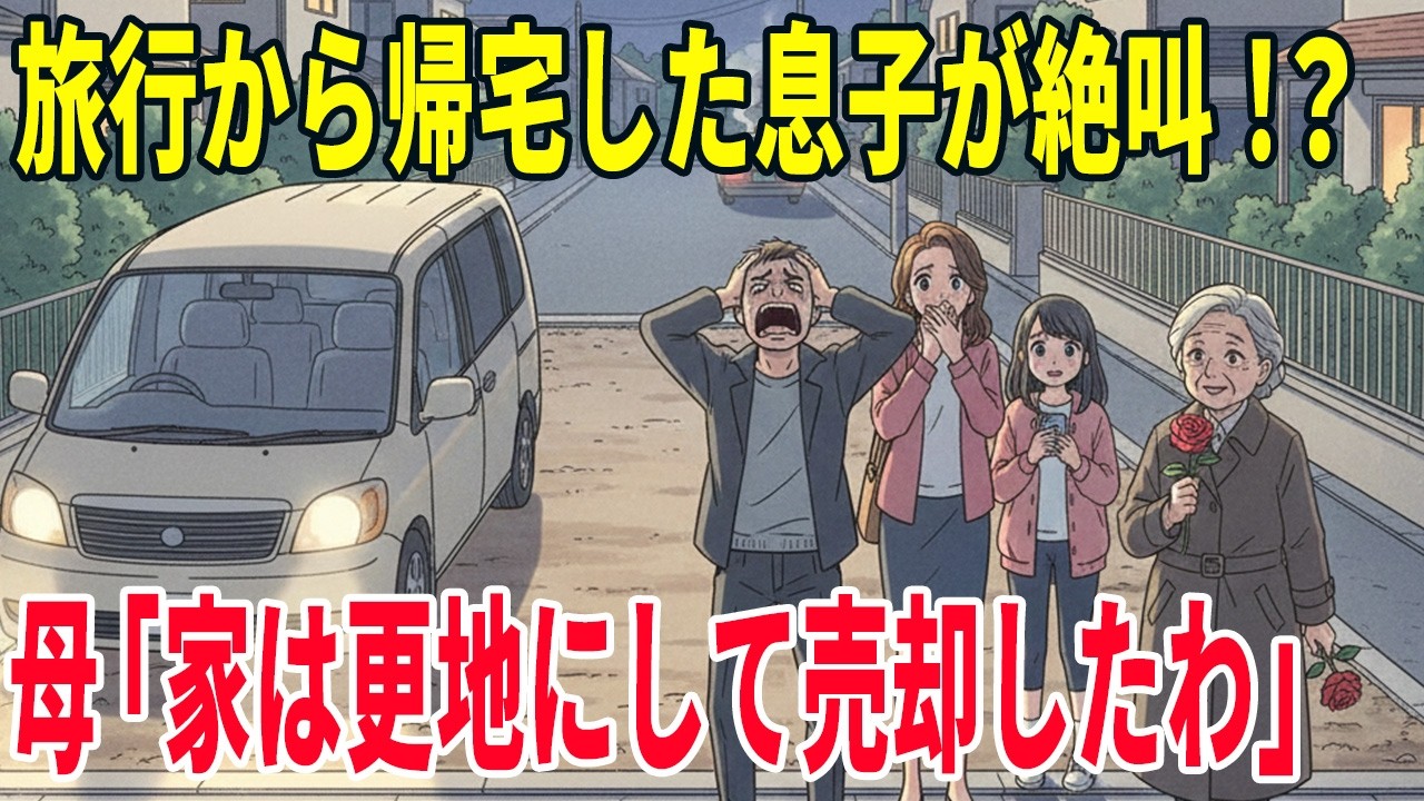 【スカッとする話】スキー旅行から帰宅した息子一家が絶句。かつての我が家が「更地」に…？認知症扱いして捨てようとした嫁と息子の末路【因果応報】