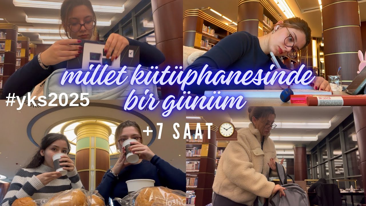 STUDY WITH ME!! 7 SAAT BERABER ÇALIŞALIM - Millet Kütüphanesi🤓 #yks2025 #yksvlog