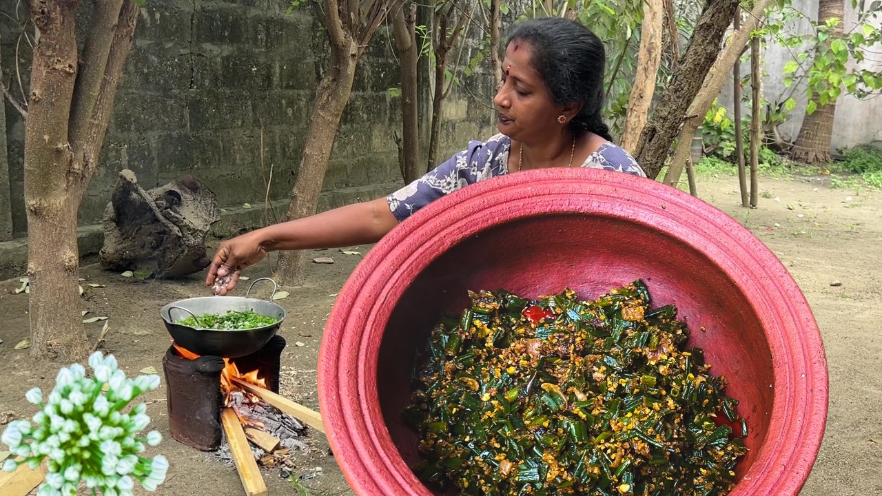 வறை | Spring Onion Flower Fry | Sri Lankan Village Style | Tamil Style Stir Fry Recipe 🌿🔥 |VILLAGE|