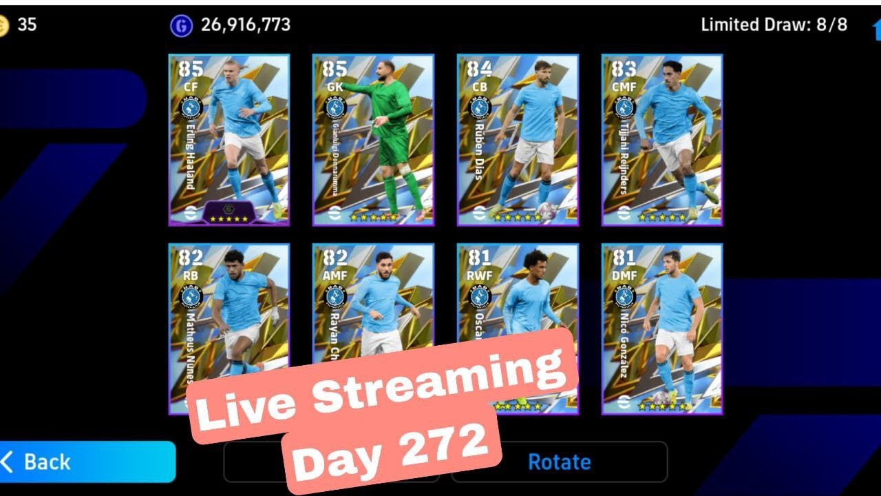 Efootball 2026 mobile fan  account rank game/ Days 272