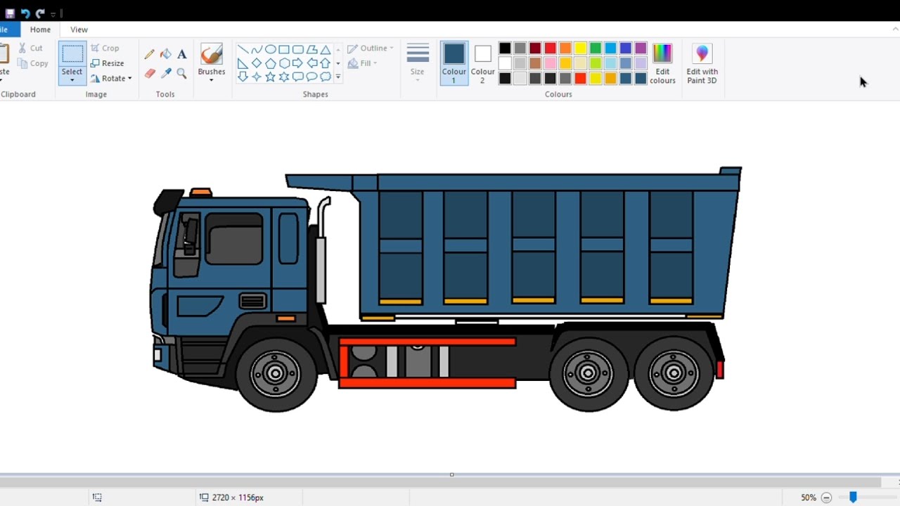 How to draw a Truck in MS Paint 