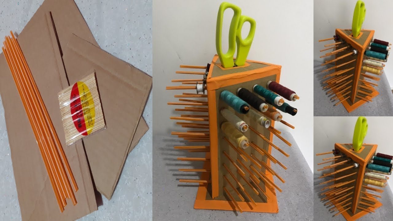 Thread organizer from waste materials | thread holder | thread stand