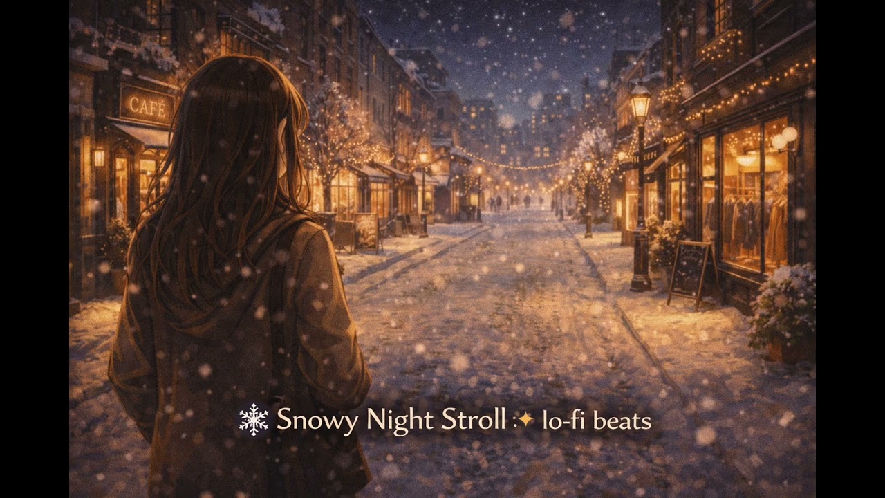 【作業用BGM 睡眠用BGM】Snowy Night Stroll :* lo-fi beats