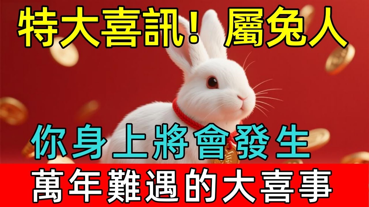 特大喜訊！屬兔人，你身上將會發生萬年難遇的大喜事，不看徹夜難眠！#生肖 #運勢 #命理 #屬相 #風水 #財運 #佛陀 #佛學 #佛法 #佛教 #修行 #智慧 #因果 #佛家