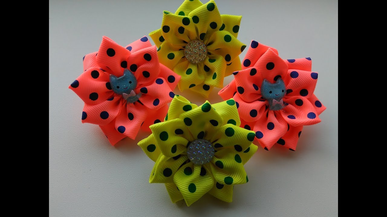 Бантики из репсовых лент 2,5 см МК Канзаши / Ribbon ribbons with ribbon 2,5 cm MK Kanzashi