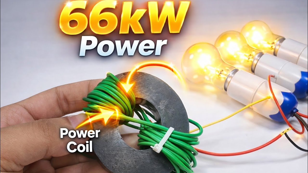 ⚡&nbsp;Free Energy Generator &ndash; Real or Fake? 😱 | 66kW Power Generator Awareness  Experiment Diy Motion