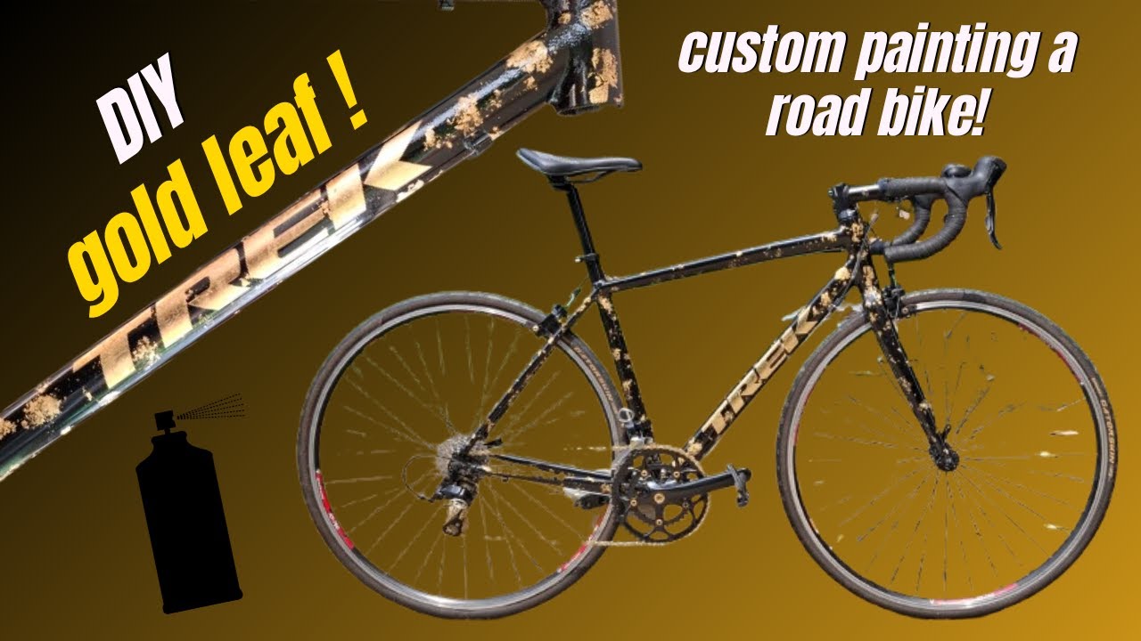 Custom painting a road bike AT HOME! ft. Trek 1.1 with gold leaf effect!
