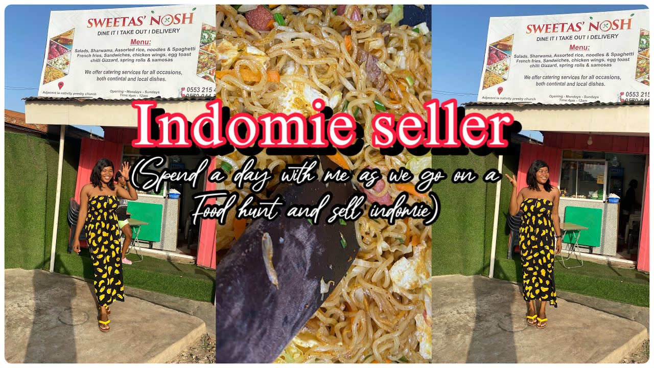 DAILY VLOG|| Let’s go for a food hunt and sell || typical Ghanaian style indomie || 🇬🇭