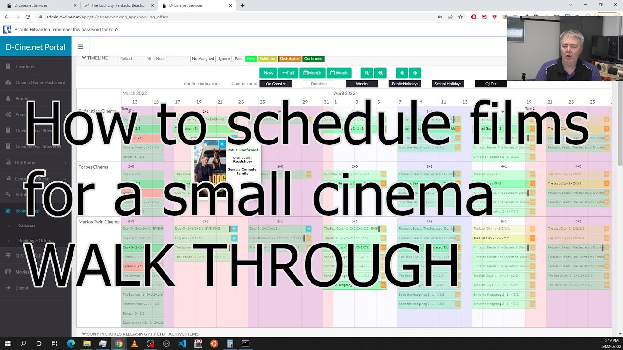 How to schedule films for a small cinema exhibitor - a walk through