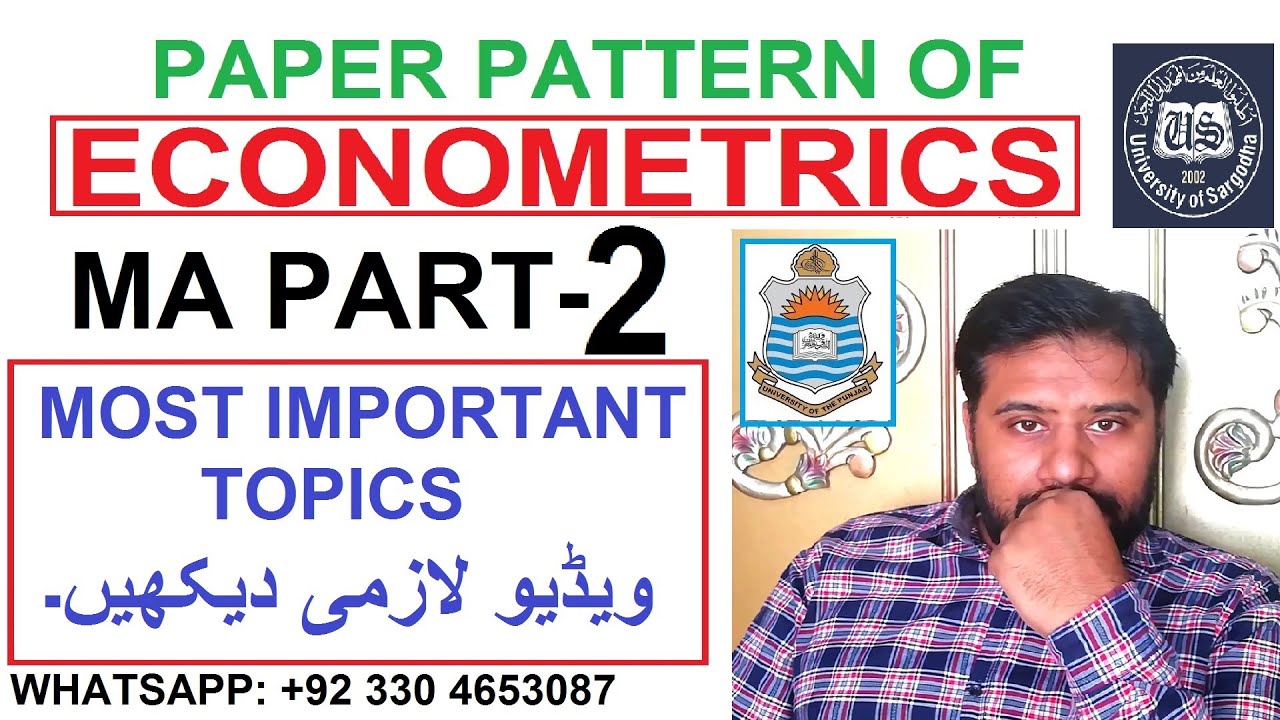 Paper Pattern of Econometrics & important topics || MA Economics Part 2 || PU