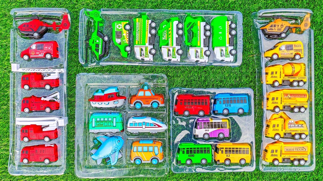 Menemukan Mobil Mobilan, Truk Molen, Mobil Balap, Excavator, Tayo, Pemadam, Kereta Api, Truk Tangki