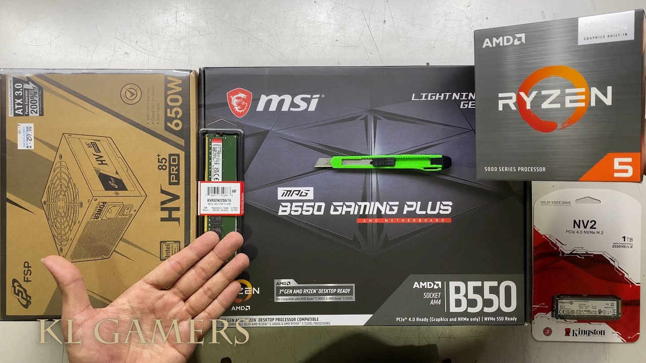 AMD Ryzen 5 5600G msi MPG B550 GAMING PLUS White MONTECH Computer Build